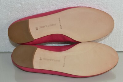 Ballerines Manolo Blahnik En Cuir Agneau Rose Fuchsia - Pointue Ronde - Taille 40 - Neuves Avec Boîte