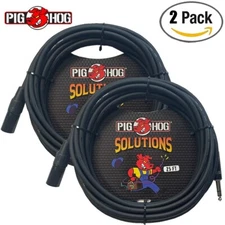 2-PACK Pig Hog 25FT TRS Male to XLR Male Balanced Adapter Cable PX-TMXM25