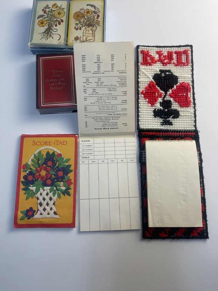 Vintage Bridge Card Game Lot Complete Sets- Hallmark Set- Sealed Set- Scorecards - Image 2 of 4