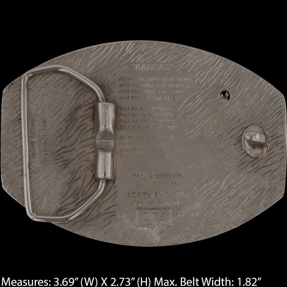 Nuevo Kansas Ks State Lawrence Wichita Topeka Girasol Ku Nuevo de Lote Antiguo Hebilla de Cinturón Foto 4 de 4