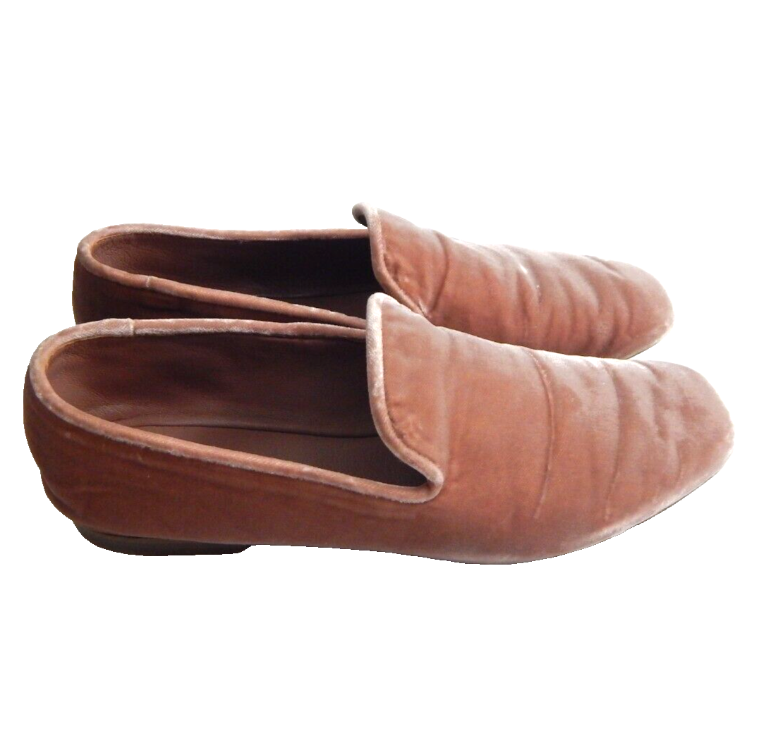 Vince Women's Shoes Bray Pink Velvet Loafers Slip On Flats EUC - Main Image