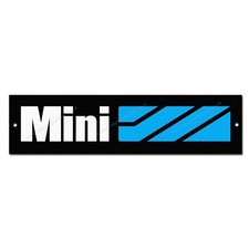 MINI REPRODUKTION BLECHSCHILD. KLASSISCHE BRITISCHE MINIAUTOS.