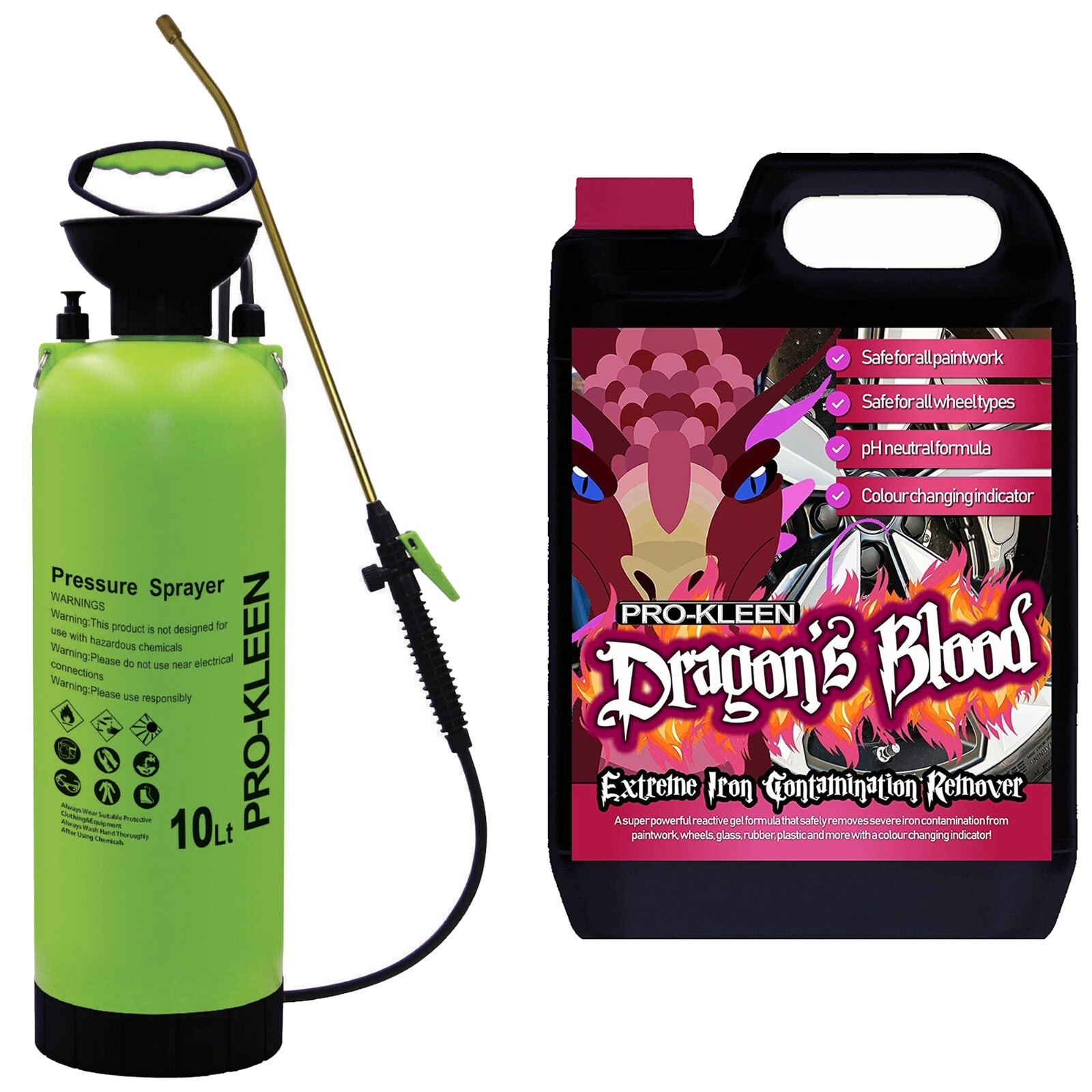 ProKleen Dragons Blood Iron Contamination Remover Wheels 5L & 10L Pump Sprayer