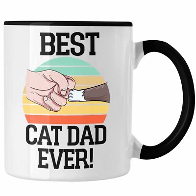 Trendation - Geschenkidee für Katzen-Papa Tasse Katzenmotiv Best Cat Dad Ever