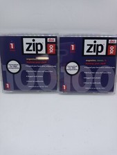Iomega ZIP 100 PC Formatted 100Mb ZIP Disk With Jewel Case X 2, New