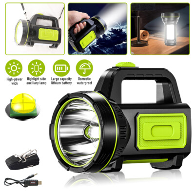 Rechargeable LED Searchlight Portable Super Bright Handheld Spotlight Flashlight