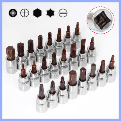 1/4'' Drive Sockets Magnetic Torx/Hex/Phillips/Slotted/Pozi Screwdriver Bit 35mm