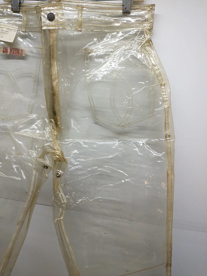 Pantalones para mujer transparentes de colección Parisienne Couture de vinilo transparente Gorpcore Boho raros  Foto 4 de 4