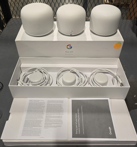 Router Wi-Fi Google Nest i 2 dodatkowe punkty (3-pak) - Królewna Śnieżka-UŻYWANY-Otwarte pudełko - Zdjęcie 5 z 6