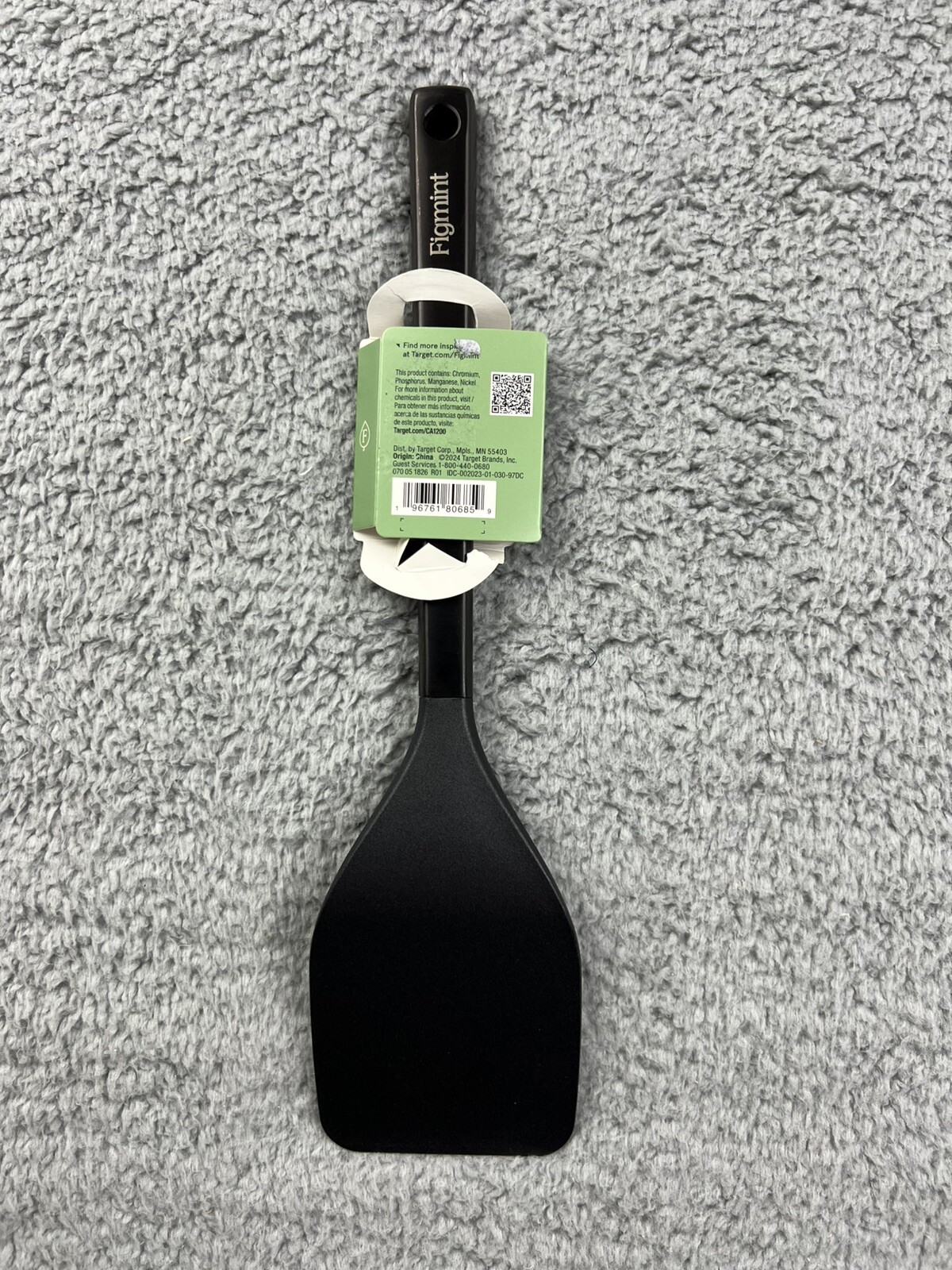 Figmint Stainless Steel and Nylon Solid Turner Matte Black - Dishwasher-Safe