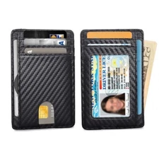 RFID Block Slim Wallet for Men/Women Front Pocket Credit Card ID Holder