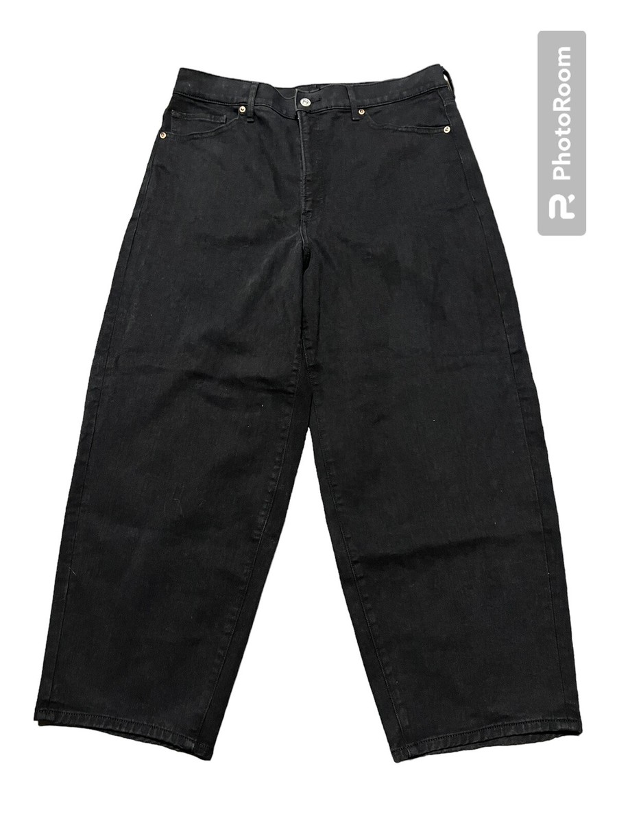 Express Black Balloon Leg Super High Rise Jeans Size 14 J304 Express Black Balloon Leg Super High Rise Jeans Size 14 J304