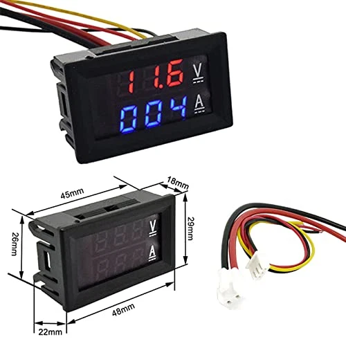10A 100V LED Digitalanzeige Volt Strom Spannungsmesser Voltmeter Amperemeter Neu - Bild 2 von 4