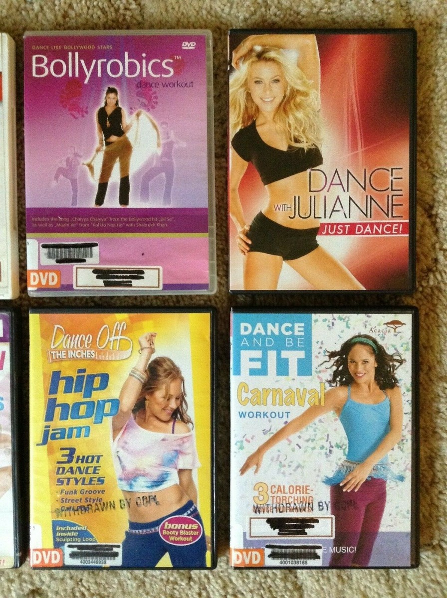 Lot 8 DANCE Workout Fitness DVDs Latin Hip Hop Tone Cardio