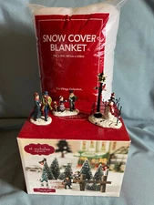 St. Nicholas Square Lighted Trees for Sale Snow Blanket Figurines Lot