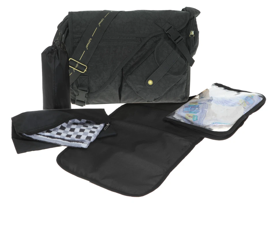 Wickeltasche Baby 6 T Set Crinkle Elephant Babywickeltasche Tasche Nylon 3606 W