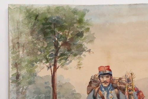 A.MASSON 1897 AQUARELL LE SOLDAT AU CLAIRON - Bild 5 von 12