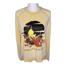 Disney The Lion King Hakuna Matata Women  s Large Super Soft Crew Sweatshirt