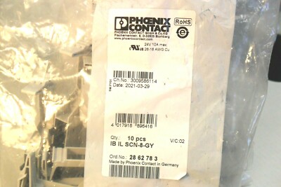 qty 10 - Phoenix Contact IB IL SCN-8-GY - 2862783 - Sealed Factory Bags
