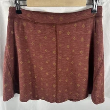 Toad & Co Seleena Skort Organic Cotton Red Floral A-line Sz M Hiking Outdoor