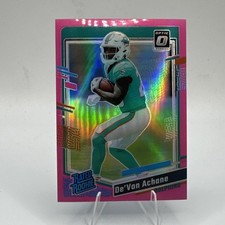 2023 Panini Optic DEVON ACHANE ROOKIE PINK HOLO PRIZM Miami DOLPHINS 269