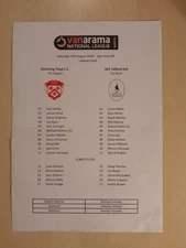 Kettering Town v AFC Telford United, 2019/20 (TEAMSHEET)