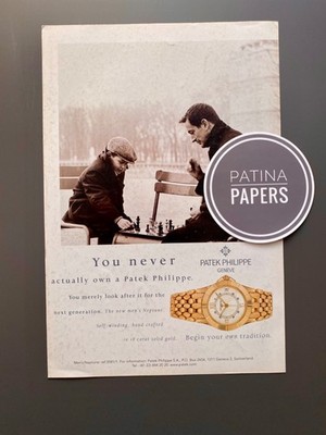 Patek Philippe Neptune Ref 5081/1 You never actually own 1998 Vintage Ad Werbung