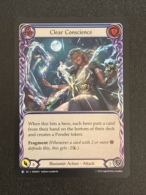 F&B TCG Omens of the Third Age Clear Conscience (Blue) Rainbow Foil OMN043 Rare