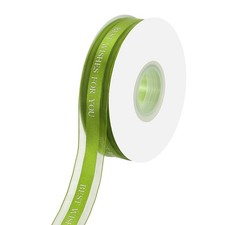 Satin Ribbon 1 Inch x 49 Yard Best Wishes for You Valentine Ribbon Olive Green