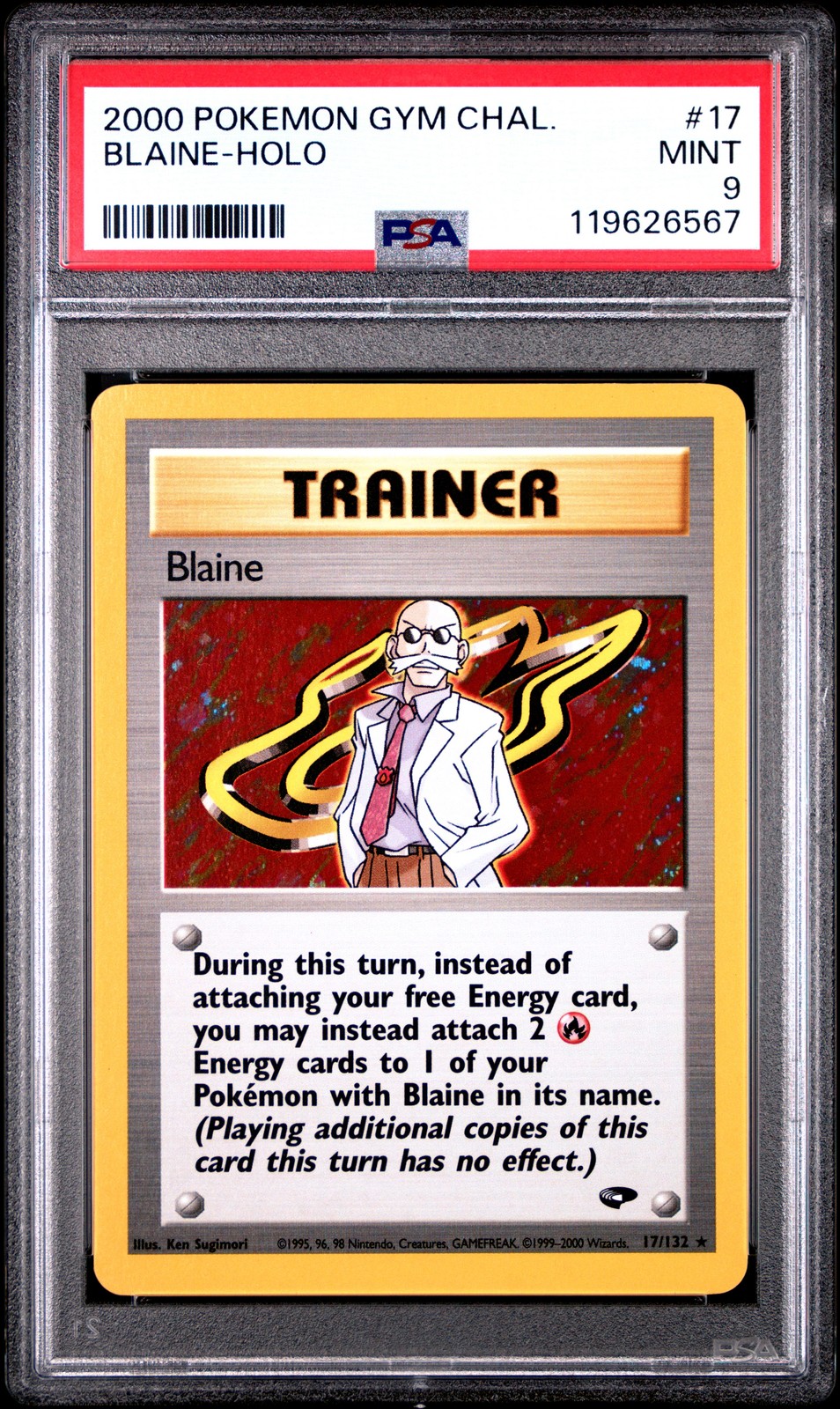 2000 POKEMON GYM CHALLENGE #17 BLAINE-HOLO PSA 9