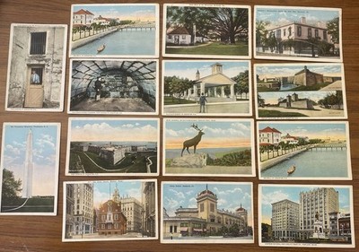 Vintage Unposted Travel Postcards Lot Of 26 some Tichnor Quality Views