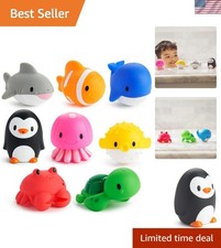 8 Pack Ocean Animal Squirt Bath Toys for Babies 9 and Up - Fun Learning