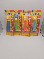RARE Simpsons PEZ IMPORT Australia Lot Of 4 On Card Homer Marge Bart Maggie!!!