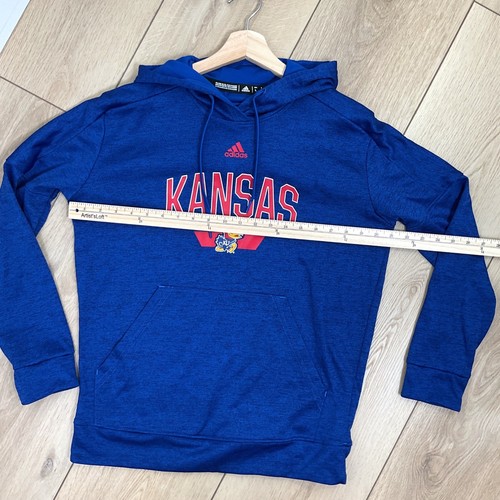 Adidas Kansas Jayhawks Hoodie Pullover NCAA Sweatshirt Kids Large - Picture 5 of 6