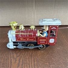 6020 Plastic Locomotive Toy Train Engine Red/Gold/Gray/Black Analog Ready-To-Go