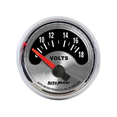 Autometer American Muscle Electrical Voltmeter Gauge 2 1/16 Dia Silver Face 1294