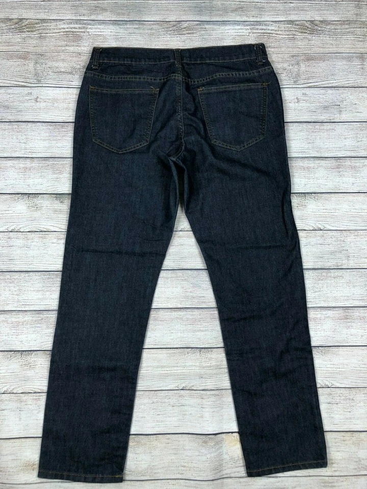 21 Мужчины темно стирка джинсовой ткани джинсы размер 32 32 X 30 эластичной прямые штанины O11 - Изображение 2 из 4