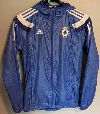 ADIDAS ANTHEM CHELSEA FC MEN'S WINDBREAKER -  SOCCER JACKET -  SIZE S (F85571)