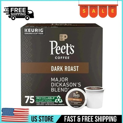 Peet's Coffee, Dark Roast Keurig K-Cup Pods- Major Dickason's Blend 75 Count