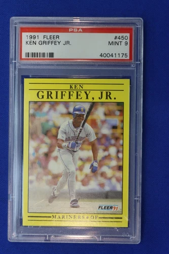 1991 Fleer #450 KEN GRIFFEY JR Baseball Card PSA MINT 9 Seattle Mariners HOF MLB