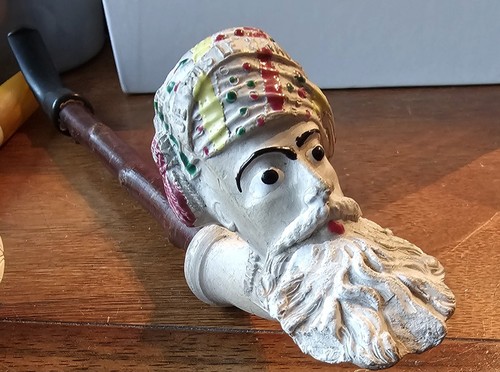 ANTIQUE TURKISH MEERSCHAUM PIPE, CARVED HEAD, BEST OFFER! - Bild 1 von 8