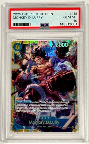 2025 One Piece Monkey D. Luffy Divine OP11-118 Alternate Art PSA 10 English