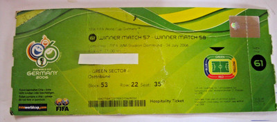 FIFA WM 2006 Ticket Deutschland-Italien Halbfinale Fußball WM Sammler