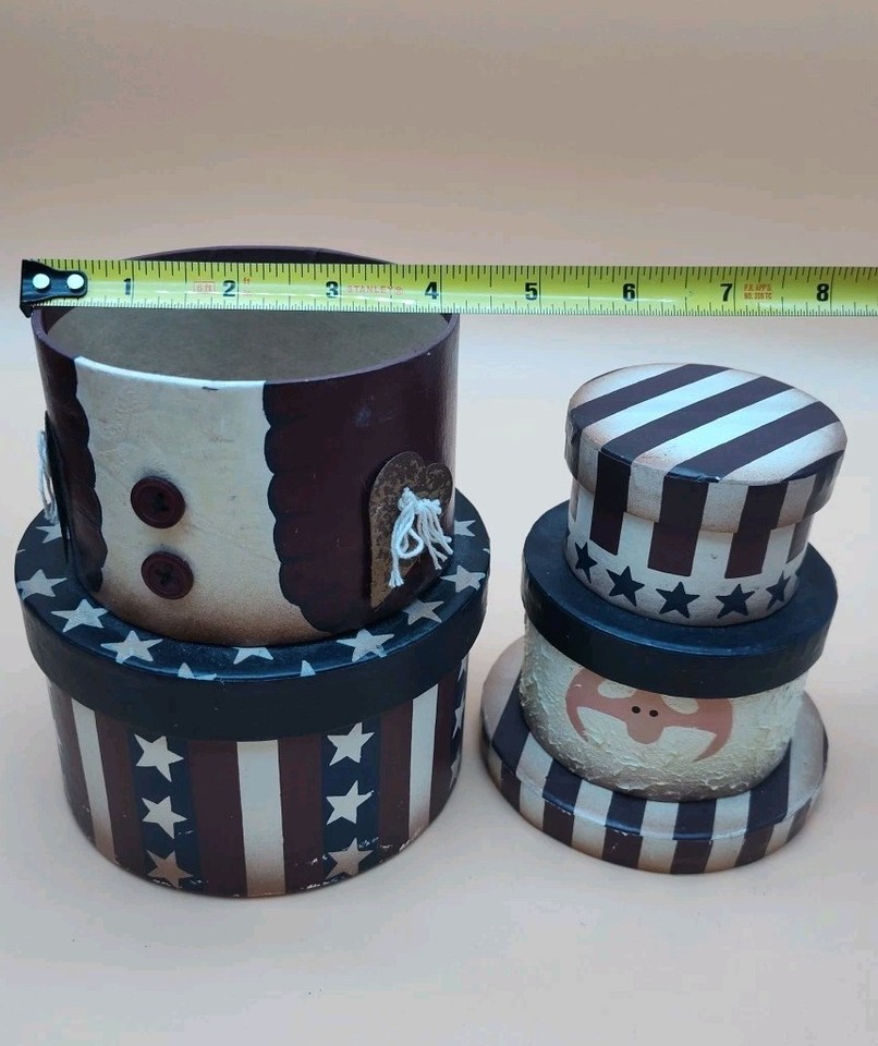 Decorative Patriotic Uncle Sam Stack Boxes - 10 Inch Tall | eBay