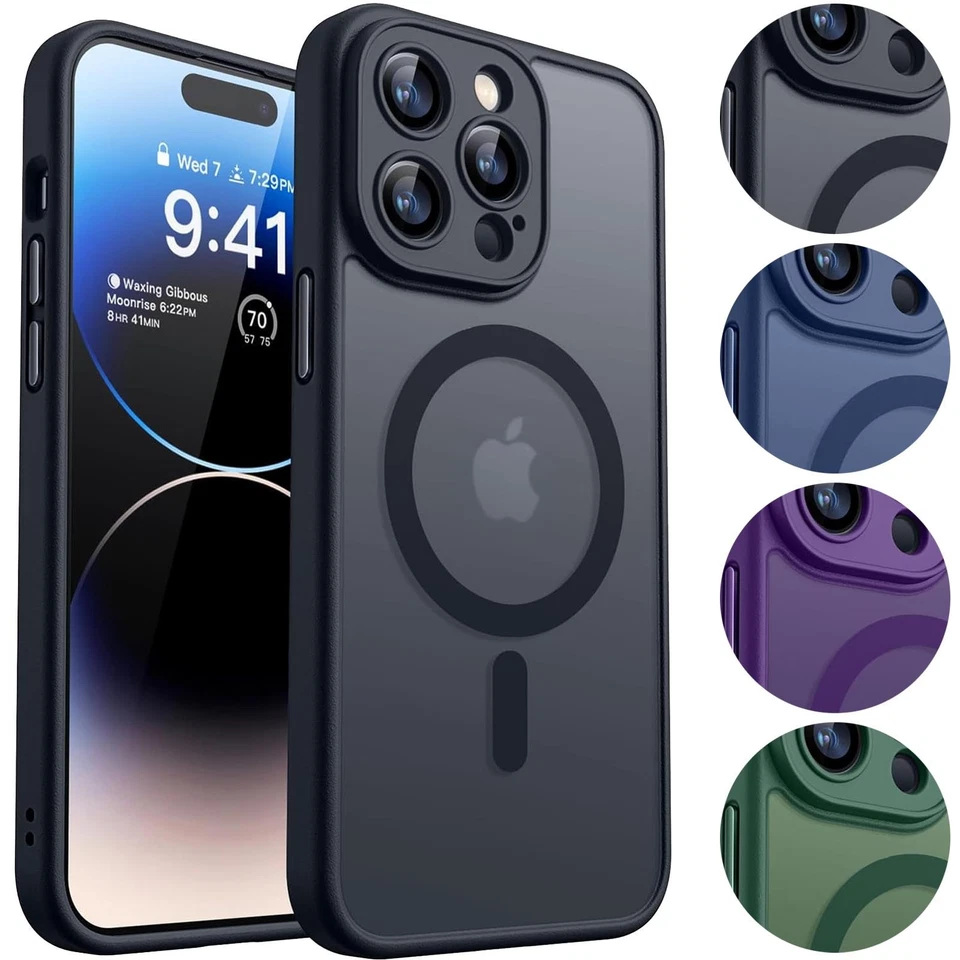 MagSafe Hülle für iPhone Case Schutzhülle Silikon TPU Hardcase Kameraschutz matt - Bild 1 von 4