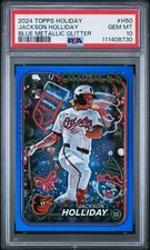 2024 TOPPS HOLIDAY BLUE METALLIC GLITTER #H50 JACKSON HOLLIDAY PSA 10