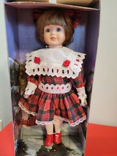 Brinn's 1994 Collectible Porcelain Doll Red Plaid Holiday Edition