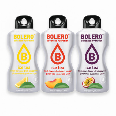 (82,81 /kg) 12 Sachets 8g Bolero Ice Tea MIX Pfirsich Getränkepulver zuckerfrei