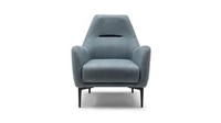 Sessel Ohrensessel Stoffsessel Grau Polster Wohnzimmer Einsitzer Sitz