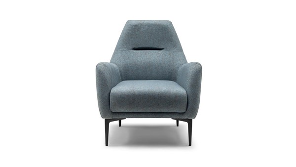Sessel Ohrensessel Stoffsessel Grau Polster Wohnzimmer Einsitzer Sitz-image